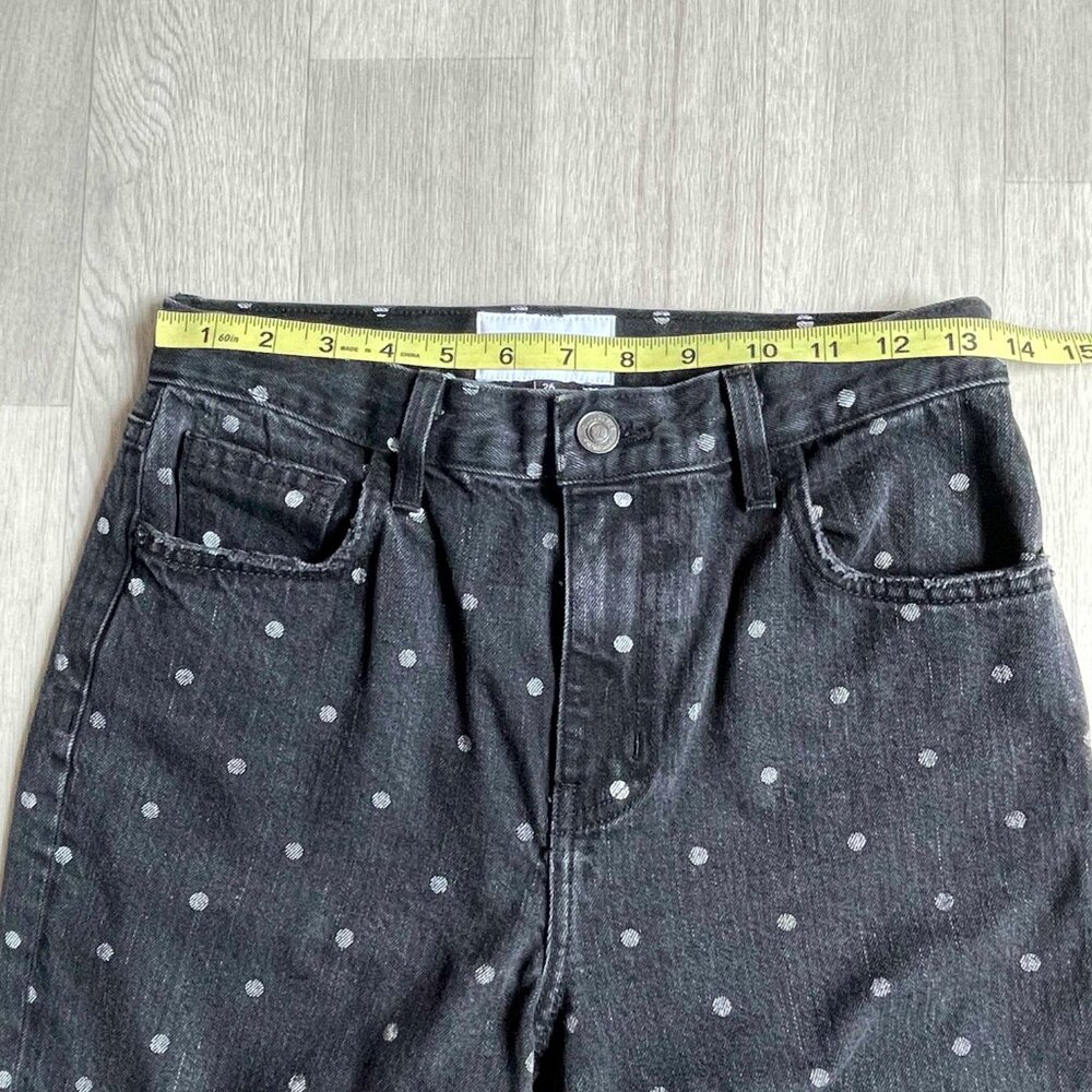 Current/Elliott Vintage Cropped Slim Jean Black Polka Dot Size 26 - Picture 5 of 9